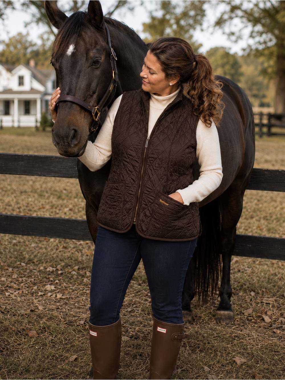 Barbour Fleece Betty Quilted Vest in Chocolate